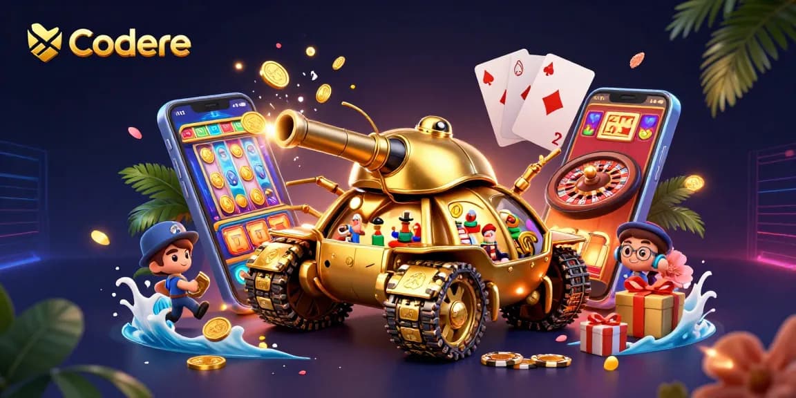 Enjoy the vibrant and dynamic gambling experience at Codere with casino-themed elements and a colorful design.