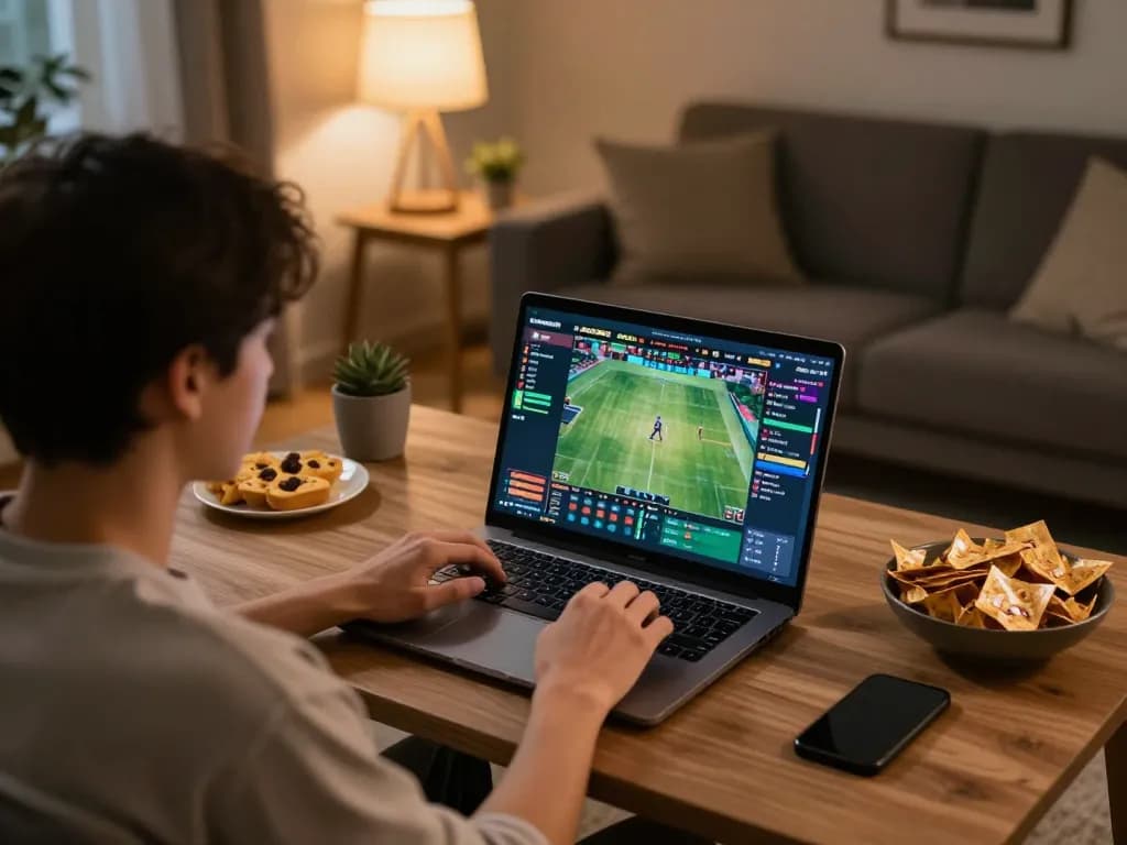 Engaging in strategic sports betting through luongsontv60 on a cozy home setup