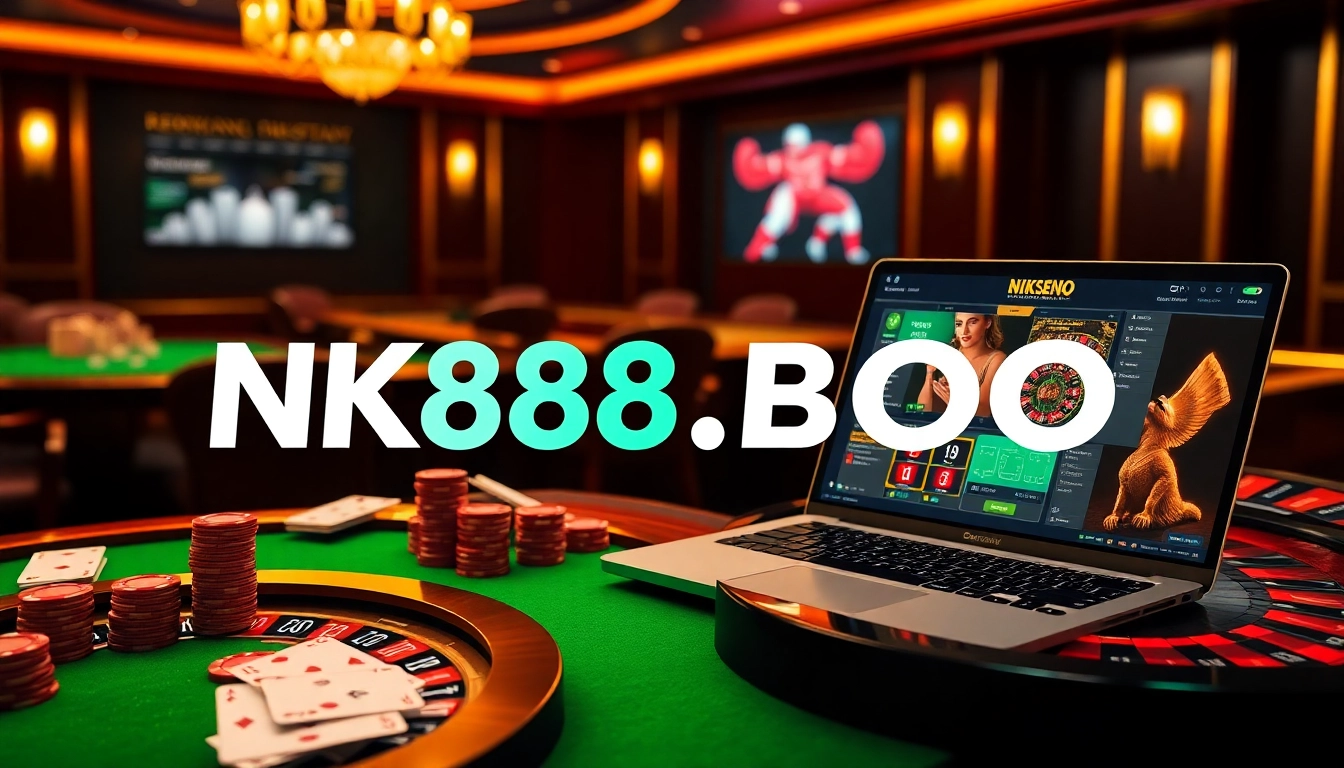 Experience the thrill of NK88.BOO casino gaming with vibrant tables and animated action.
