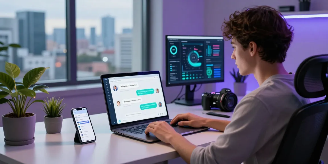 Engaging Kobold AI chatbot interaction in a modern tech workspace