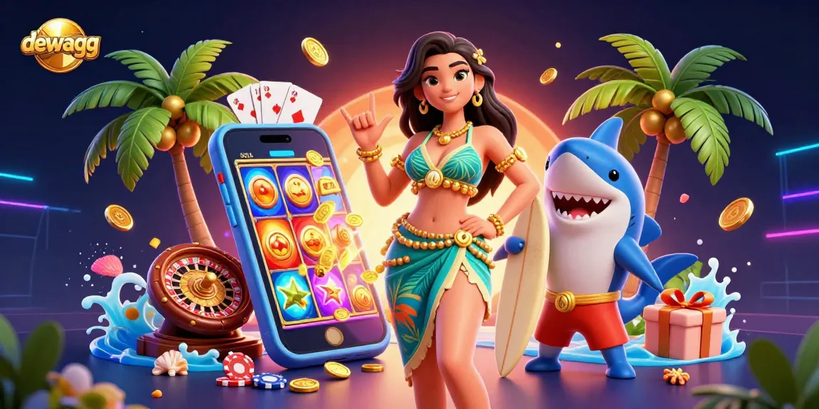 Experience betting action with dewagg in a vibrant 3D illustration filled with gaming excitement and rewards.