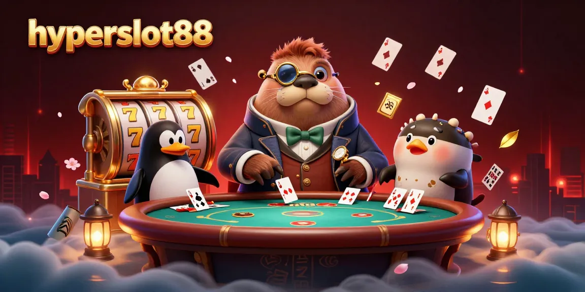 Experience thrilling wins at hyperslot88 with jolly characters in a dynamic casino scene.