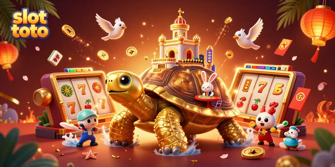Play vibrant slot toto games with a golden tortoise casino and lucky rabbit dealer.