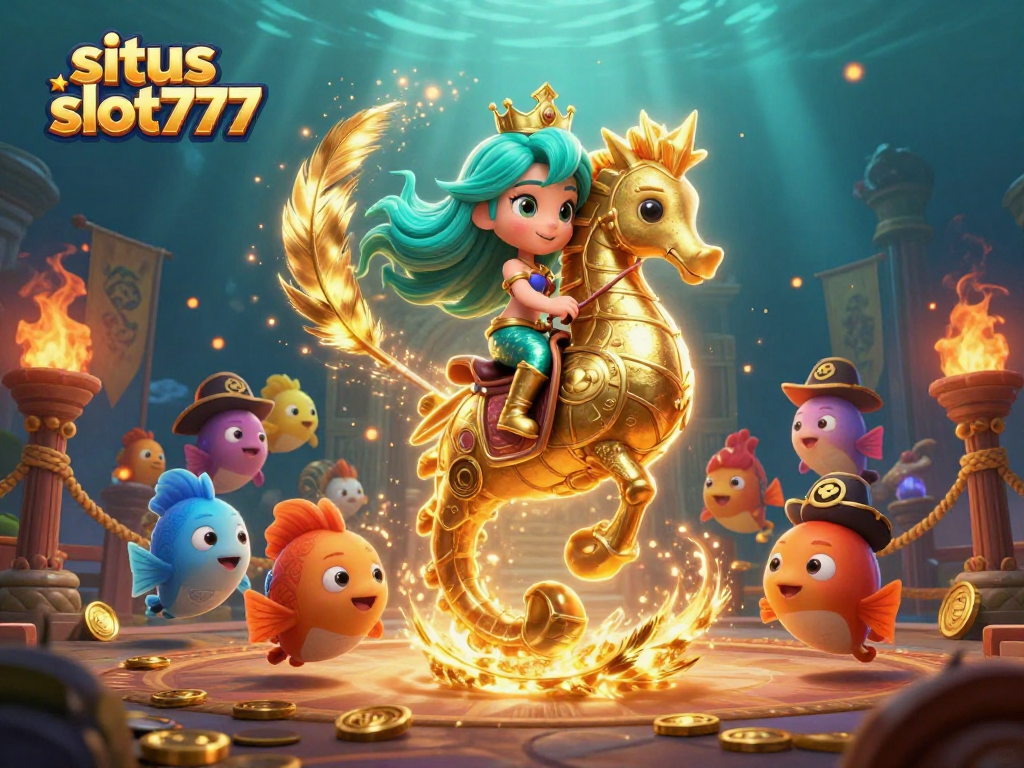 Experience the excitement of situs slot777 with this vibrant mermaid-themed casino illustration.