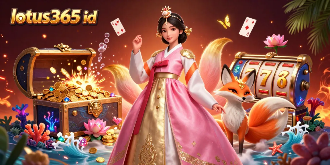 Engage in thrilling gameplay with lotus365 id, featuring an elegant woman and a lucky fox in a vibrant casino scene.