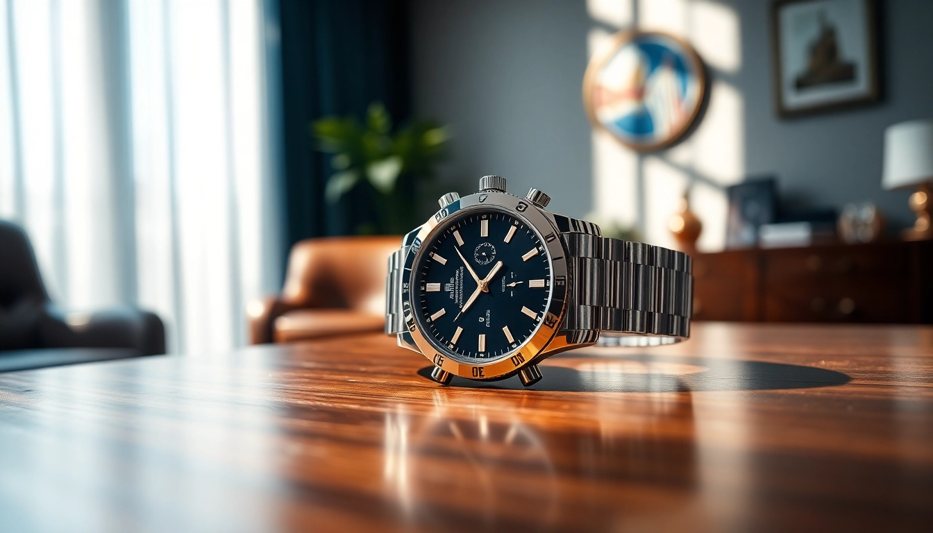 Showcasing a luxurious replica watch with intricate details and a metallic finish.