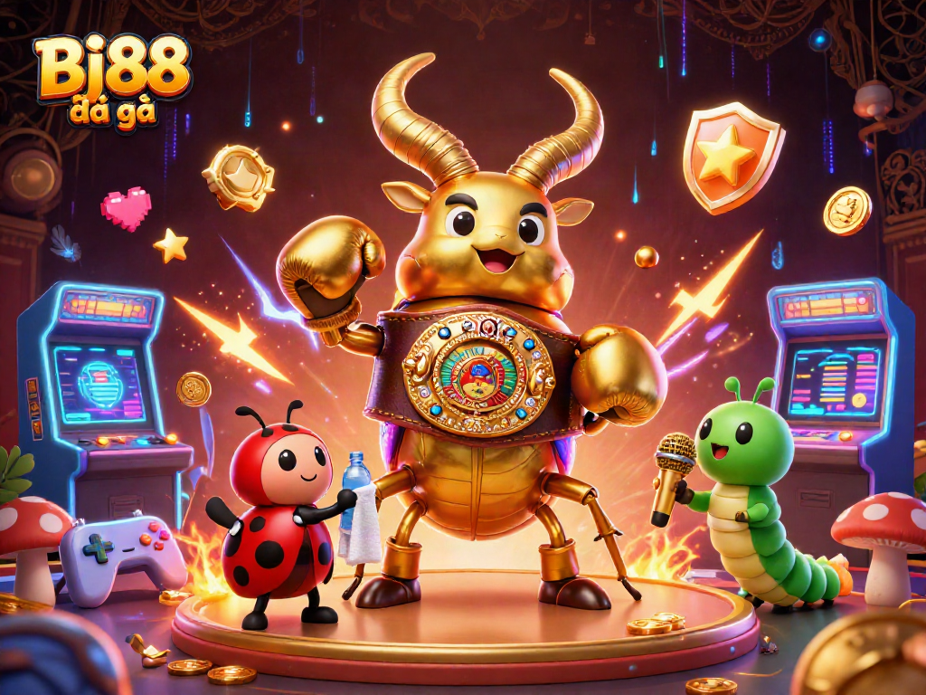 Bj88 đá gà: Experience thrilling battles in a vibrant digital arena with vivid game elements.