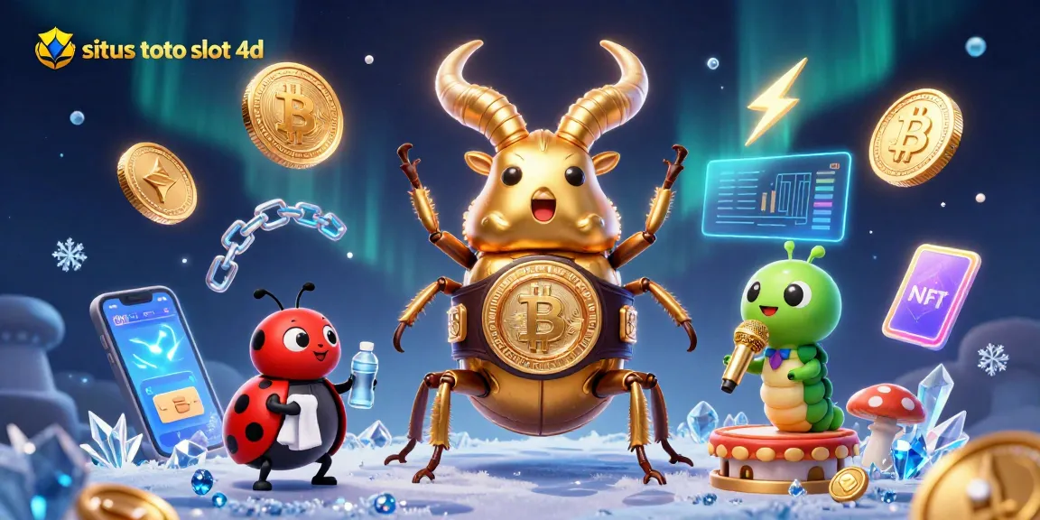 Experience the thrill of situs toto slot 4d with a dynamic 3D illustration of a golden stag beetle champion.