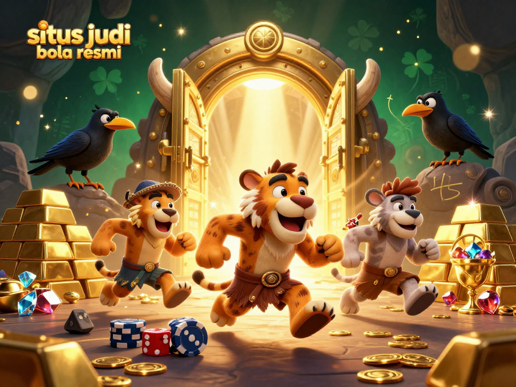 Experience the excitement of situs judi bola resmi with an engaging prehistoric casino scene.