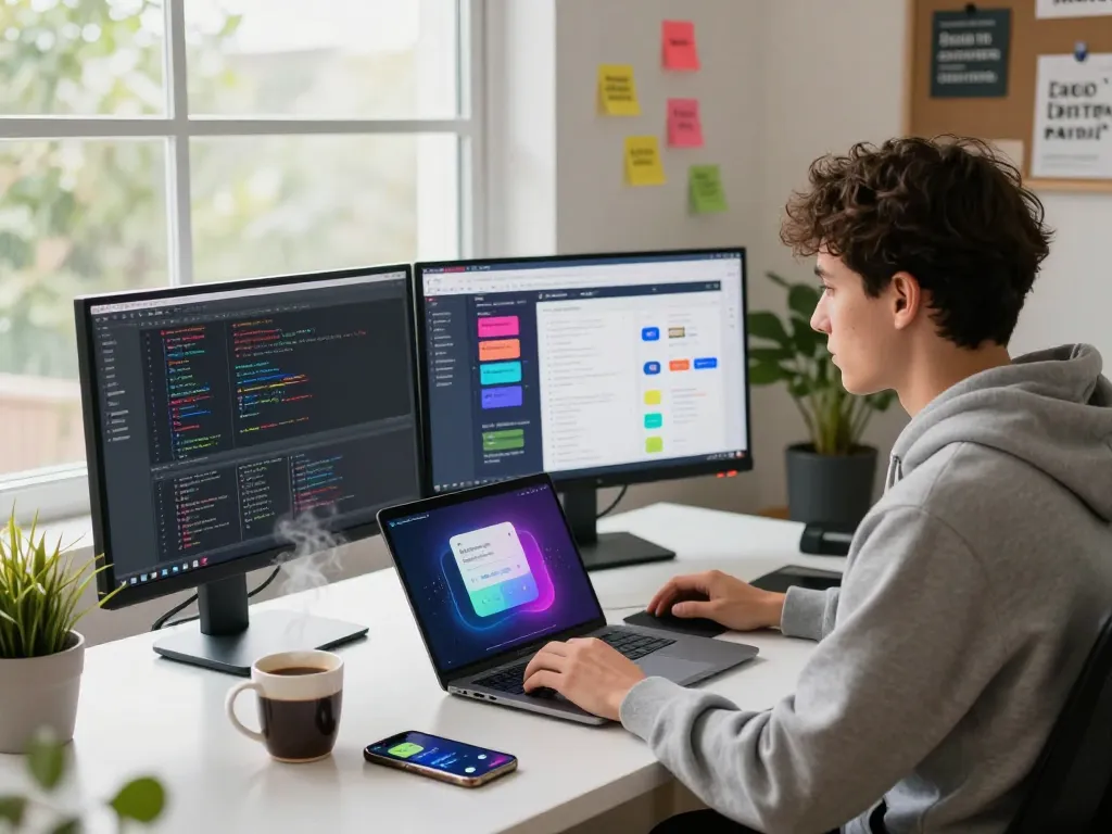 Developer showcasing the functionality of openclaw AI assistant in a modern workspace.