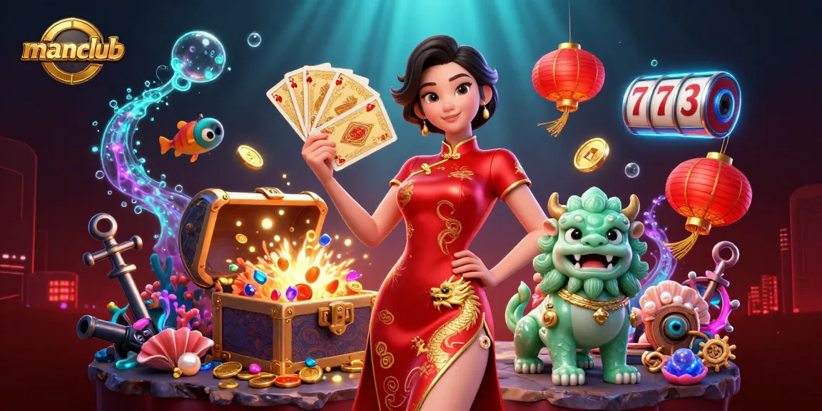 Experience the thrill of manclub with exciting slot reels and vibrant gaming elements.