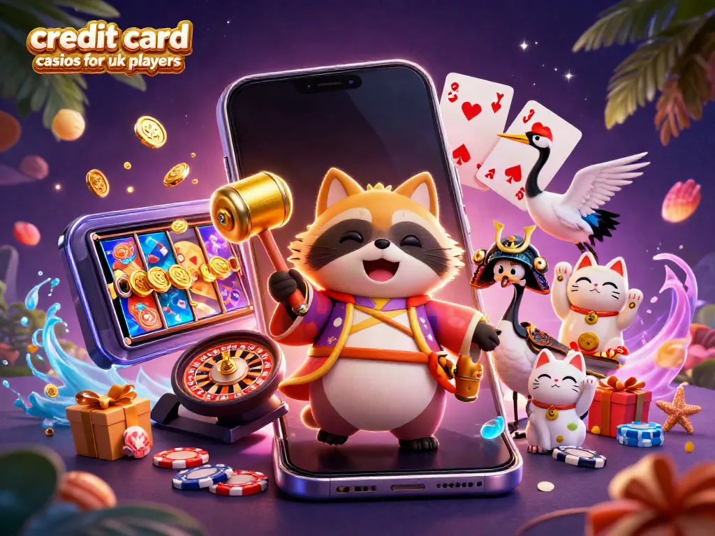Engage in thrilling gameplay at credit card casinos for UK players with this vibrant illustration.