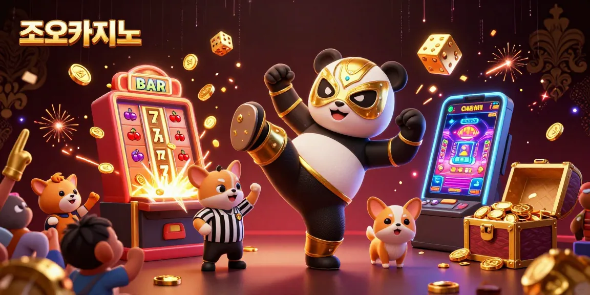 Spin the reels at 조이카지노 with excitement as the panda wrestler kicks off a thrilling gaming adventure.