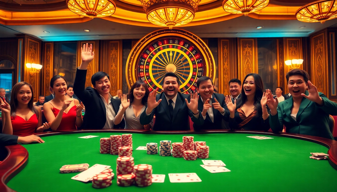 Experience the excitement of gambling at bro138 with vibrant poker tables and roulette wheels.