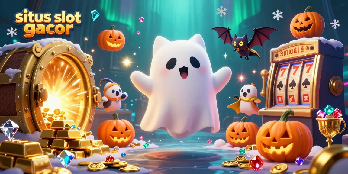 Engage with the thrilling adventures of situs slot gacor in a haunted casino scene filled with treasures and excitement.