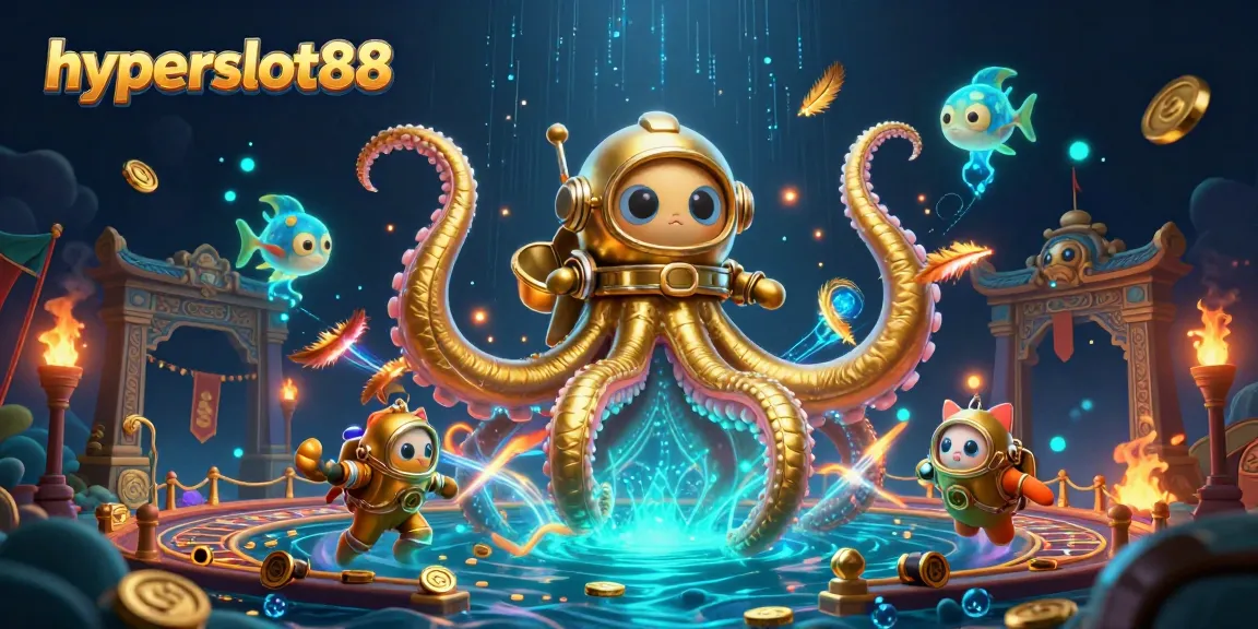 Engage with hyperslot88's thrilling gameplay as kraken, diving cat, and deep-sea fish captivate the casino atmosphere.