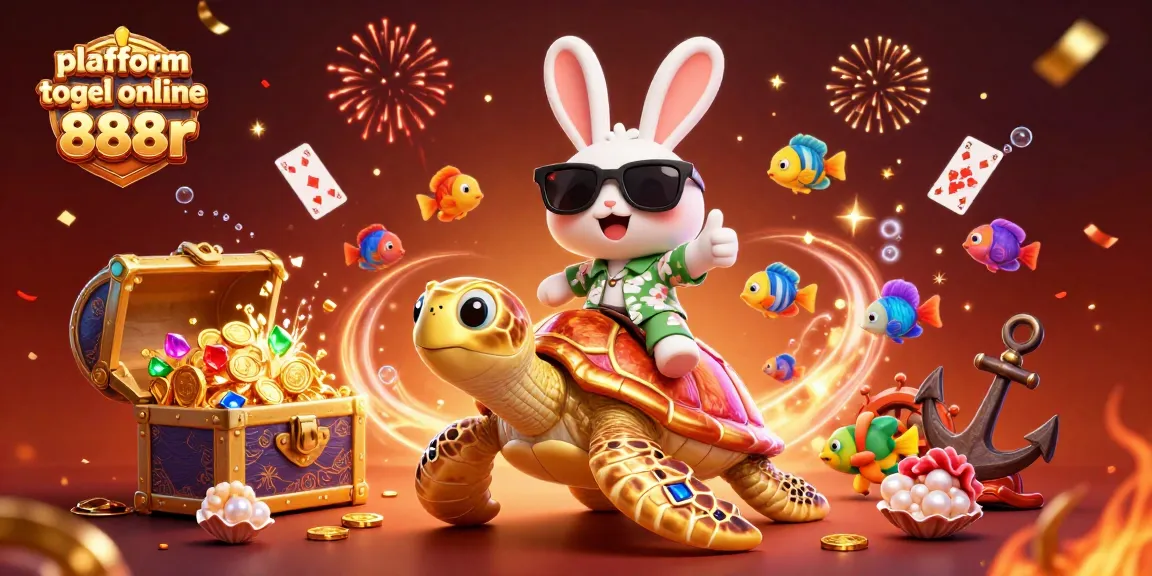 Play and win with platform togel online 888r in this vibrant 3D gambling illustration.