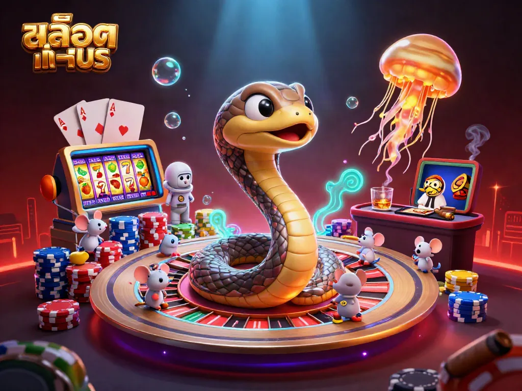 Experience thrilling สล็อตทดลอง as cartoon mice gamble on Saturn's rings with vibrant casino elements.