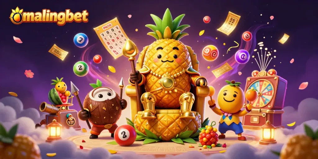 Gali keceriaan dan kemenangan di malingbet dengan ratu nanas emas beraksi di kasino tropis.