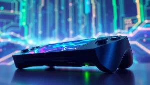 에볼루션을 상징하는 현대적인 게임 기술과 디지털 풍경을 보여주는 이미지