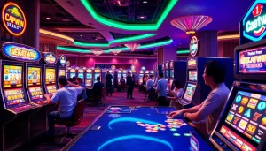 situs slot nekatwin gaming excitement with vibrant slot machines and celebrating players